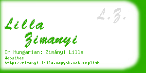 lilla zimanyi business card